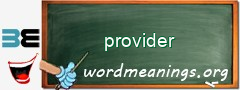 WordMeaning blackboard for provider